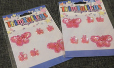 TRIMTATIONS DESIGNER SERIES PINK BUTTERFLIES BEADED SEQUINS 2 NEW IN PACKAGE