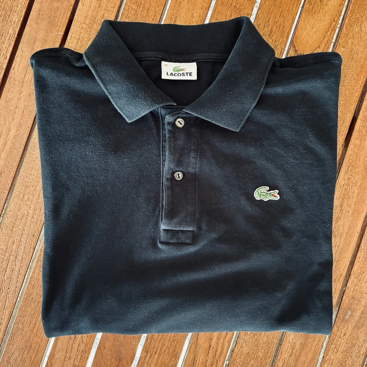 Polo Lacoste Clásico Negro - Manga Corta - T 10 - 42