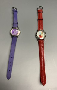 Lot Of 2 Disney Watches - Pooh purple & Tinker bell red