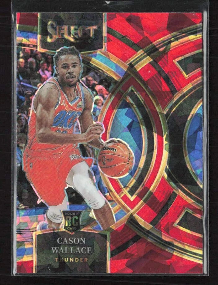 2023-24 Panini Select #103 Cason Wallace Red Cracked Ice Prizms RC Thunder (H)