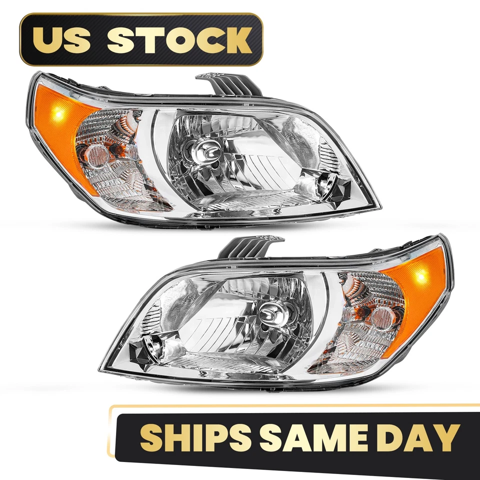 For 2009-2011 Chevy Aveo5 Aveo 5 Halogen Headlight w/ Bulbs Left+Right Pair - Imagem 2 de 4
