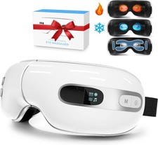 Eye Massager with Heat and Cooling for Migraine Dry Eyes Relief, Rechargeable Bl