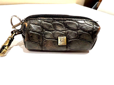 SERGIO BELOTI SMALL WALLET KEY HOLDER LEATHER GRAY ITALY