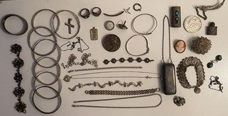 450g mixed sterling 800 silver jewelry some wearable etc lot scrap recovery only