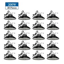 20Pack 200W UFO Led High Bay Light Commercial Industrial Warehouse Light 30000lm
