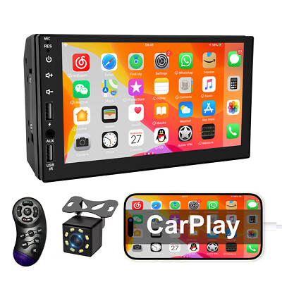 MP5 Car Player 2 Din 7 Inch Touch Screen Car Stereo Bluetooth + Backup Camera,