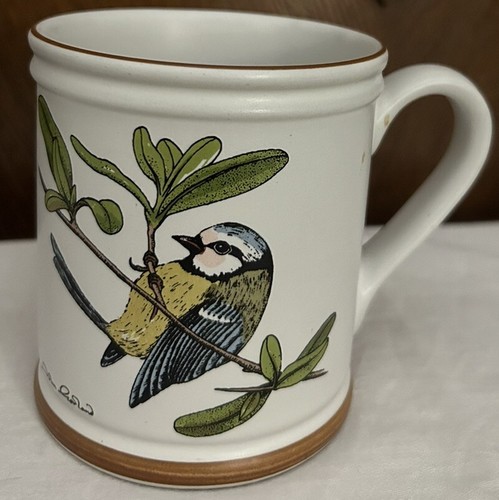 Denby Coffee Mug John Motland Birds British  Bluetit Titmouse - Picture 1 of 4