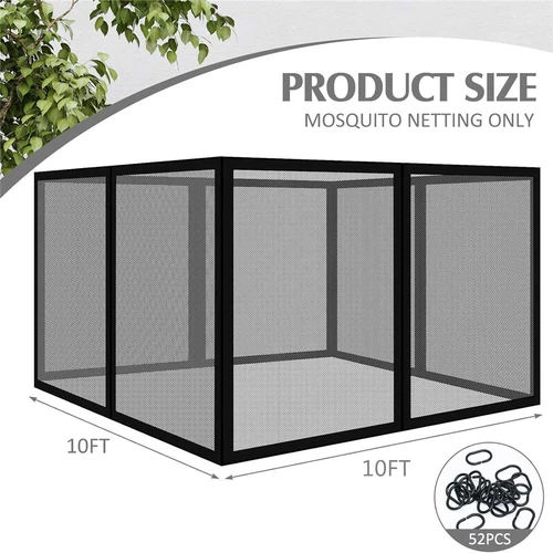 Replacement Mosquito Netting for 10'x12 12'x12' Gazebo Screen Canopy Mesh Wall - Picture 32 of 36