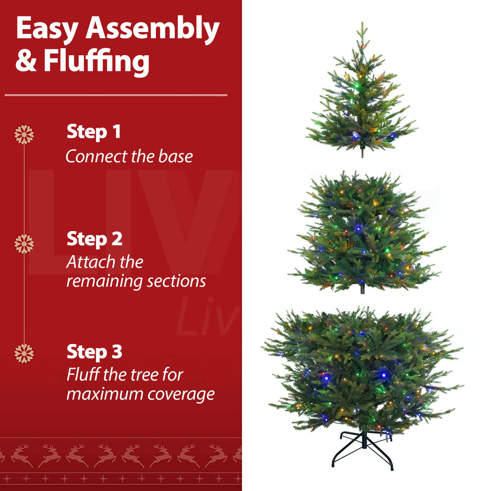 Festiva 1.8m Christmas Tree Prelit Xmas Tree Warm Multicoloured LED