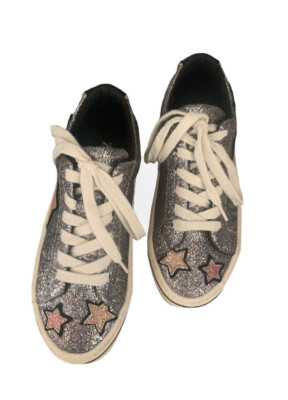 ZARA Shoes YOUTH GIRL WHITE GLITTER STAR SNEAKERS