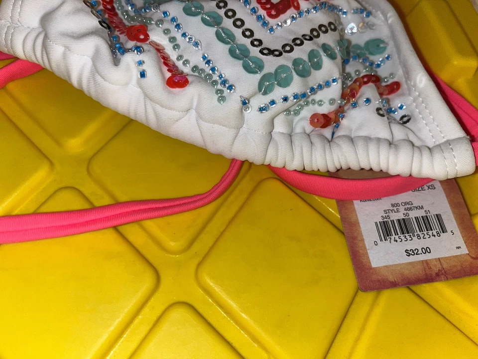 Бренд MUDD плавать отдельные бикини верхняя часть купальник галстук назад яркий XS блестки - Изображение 2 из 4