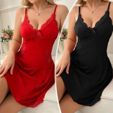 Sexy Womens Lingerie Lace Chemise Nightgown Sleepwear Babydoll Teddy Sleep Dress