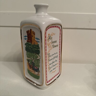 Vintage 1970 Stitzel Weller Distillery Empty Porcelain Decanter Bottle Irish