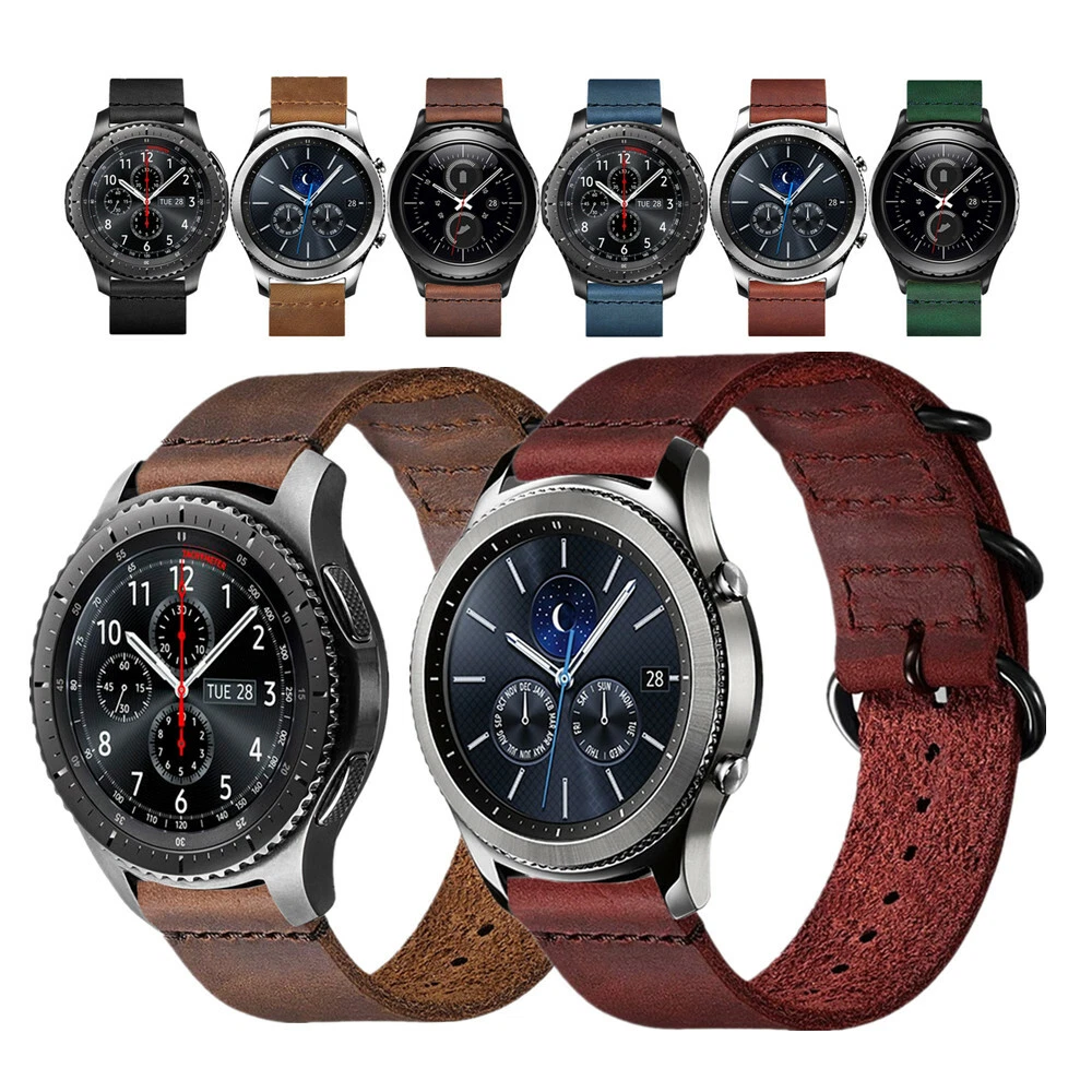 For Samsung Gear S3 Frontier S3 Classic Vintage Leather Wrist Watch Band Strap