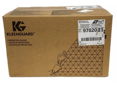 8 Boxes 1200 Ct Total Kleenguard G10 Nitrile Exam Gloves X/S Grey Color 97820