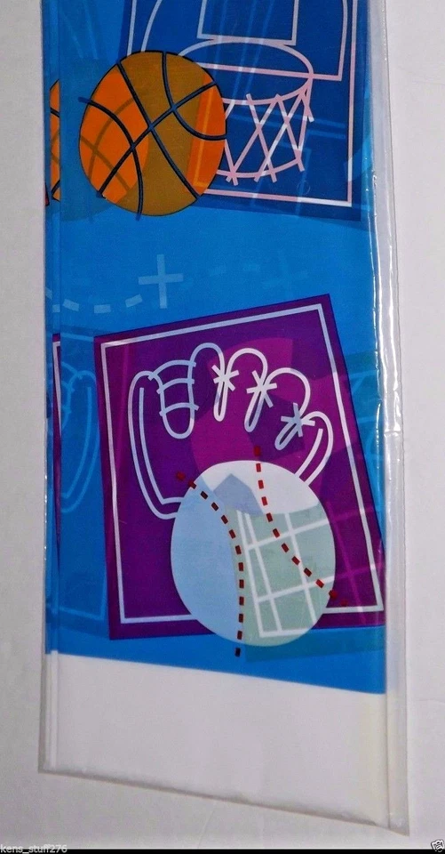 Sports Time Table Cover, Plastic Birthday Table Cloth, 48" x 88" - Concession 1p - Image 2 of 2