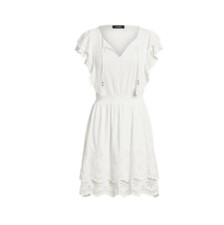 Lauren Ralph Lauren Women's 12 Eyelet-Embroidered Jersey Tie-Neck Dress NWT $185