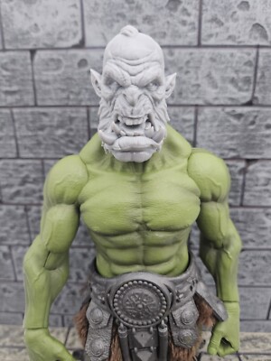 Custom 3d Printed Orc Fighter (G) Headsculpt For Mythic Legions 1/12 OGRE Scale