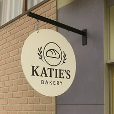 Custom Double-Sided Outdoor Blade Sign – LED Round Lightbox Storefront Sign