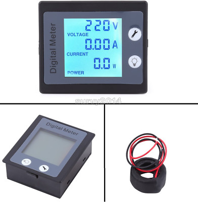 100A AC 260V Digital LCD Panel Voltage Meter Power Energy Ammeter Voltmeter