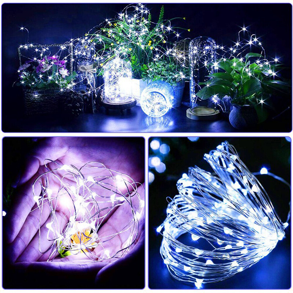 RUICHEN Copper Wire 66 Ft 200 LED USB Fairy String Lights with On/Off Switch, Cool White RUICHEN Copper Wire 66 Ft 200 LED USB Fairy String Lights with On/Off Switch, Cool White