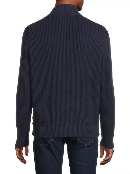 Гибридная куртка Tommy Bahama Canyon мужская размер L синяя вельветовая/шерстяная мериносовая вязаная на молнии - Изображение 2 из 4