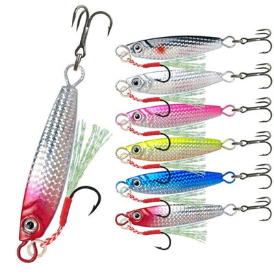 6PCS Spinner Fishing Lures Metal Spoon Jigs Hook Hard Swimbait Trout Freshwater