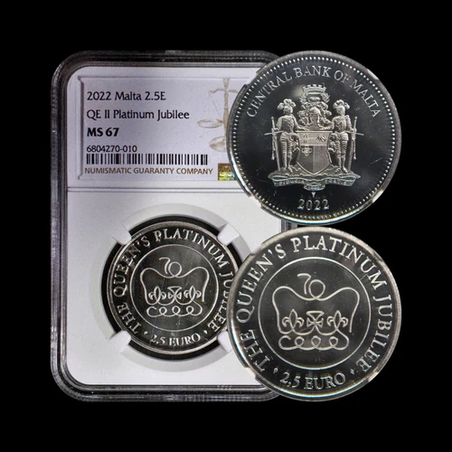 MALTA. 2022, 2.5 Euro - NGC MS67 - Platinum Jubilee of Queen Elizabeth II 010