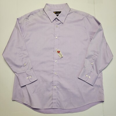 $125 New Christopher James Men's 18 2XL XX-LARGE Lilac Purple Shirt Cotton