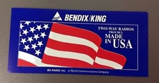 BK BENDIX KING TWO WAY RADIOS Window Decal, Vintage