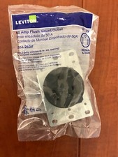 50 Amp 2-Pole Flush Mount Shallow Single Outlet, Black NEMA 6-50R