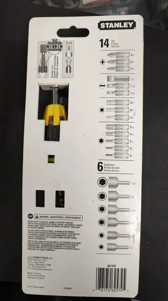 Stanley 62-574 Multi-Bit Ratcheting Screwdriver Set 20 Piece - Image 2 of 2