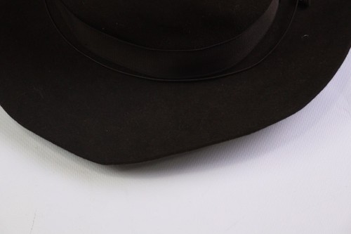 BORSALINO Fedora Hat Brown Solid Wool Casual Logo Feltro Rasato Size 7 1/4 - Picture 6 of 16