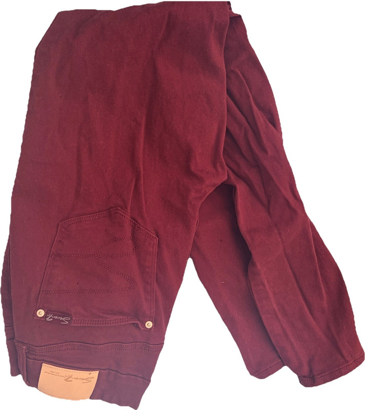 Seven7 womens Red Solid Skinny Denim Jeans Size 6 Button Zip Closure