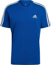 Adidas Essentials 3-stripes Tee Men's T-Shirt Blue/White HE4410 New