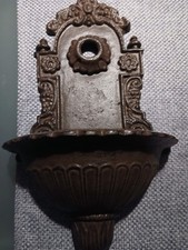 Wand Brunnen Waschbecken Guss Eisen Rost Braun Garten Deko Antike