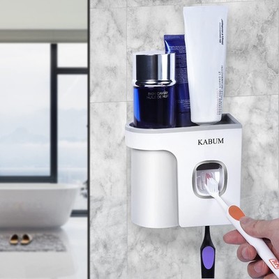 KABUM Toothbrush Holders for Bathrooms Toothpaste Dispenser - Cup Automatic T...