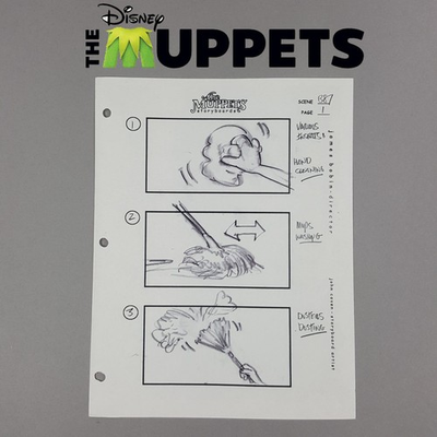 #ad The Muppets 2011 Production Used Storyboard Closeups Cleaning the Theater $49.00