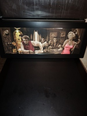 James Dean,Elvis Presley,Marilyn Monroe,Bogart Bar Scene Framed Print 14.5x35.5