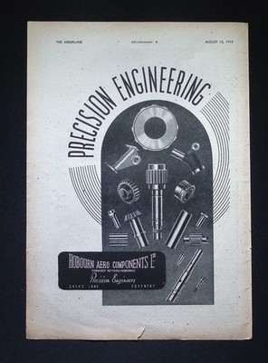 Original 1943 Reklame Hobourn Aero Components Feinmechanik