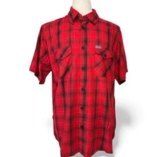 Dixxon Flannel Co Shirt Mens XL The Rocket Red Plaid Short Sleeve Bamboo Blend