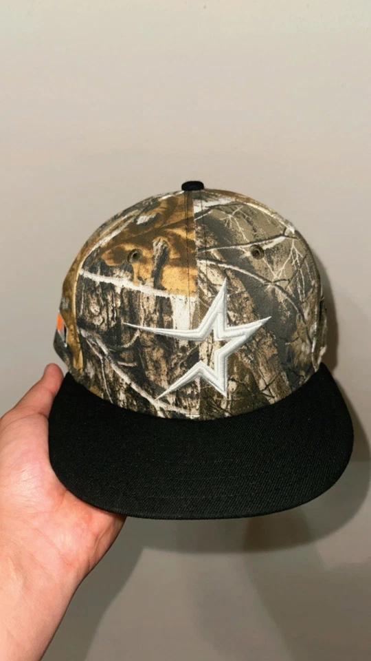 7 3/8 | New Era Houston Astros Real Tree Camo Pro Image America Side Batty - Image 2 of 4