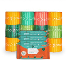 Bamboo Flushable Extra-Large Adult Wipes  Toilet Paper Bundle  4 Packs of 48 U
