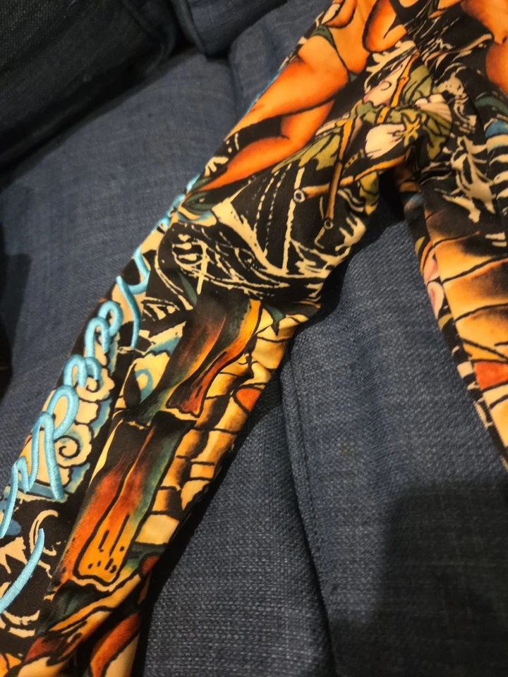 Chaqueta deportiva de colección AOP ED Hardy cremallera completa talla pequeña  Foto 4 de 4