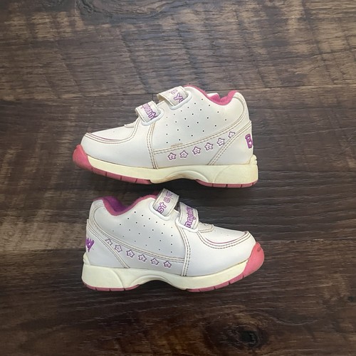 Vintage 1990er Barney Girly rosa Klettverschluss Sneaker Schuhe Statistiken Kleinkind Größe 7 - Bild 2 von 8