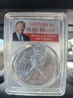 2017 Silver Eagle PCGS MS70 First Strike Donald Trump History in your Hands