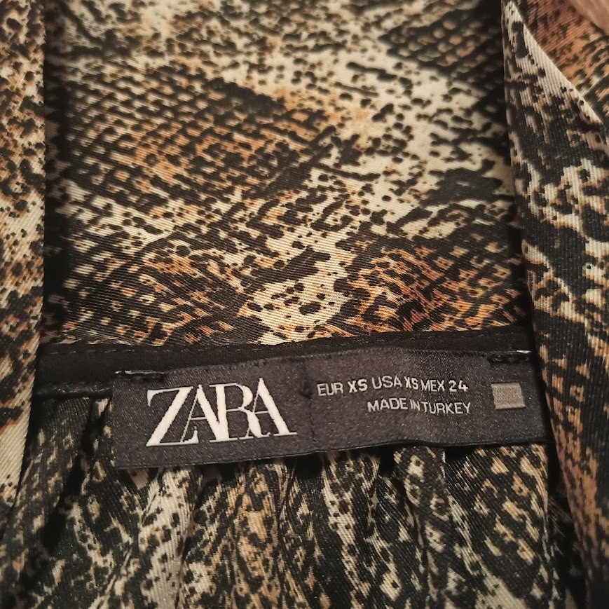 ZARA Women’s Snakeskin Python Print Ruffle Blouse… - image 4