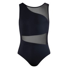 Energetiks Black with Mesh Panels Leotard for Ballet Dance
