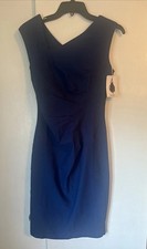 MUXXN Women's Sleeveless Dress Solid Career Work Blue Special Occasion Midi New