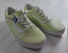 Authentic Vans YELLOW Glitter Old Skool Sneakers JUNIORS SIZE 6 NWT